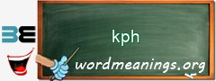 WordMeaning blackboard for kph